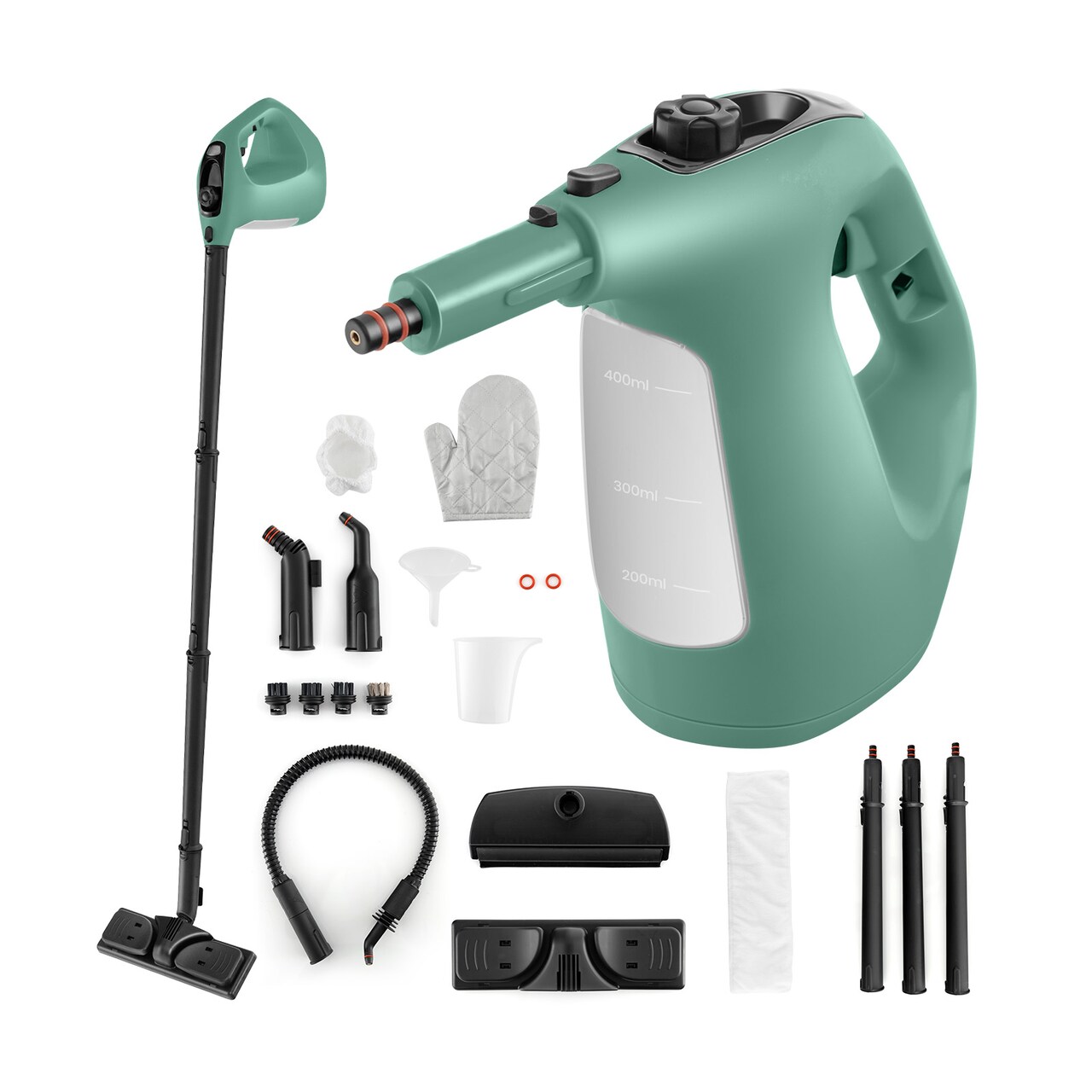 14-Piece Handheld Steam Cleaner with Long Power Cord and 1400W High Output